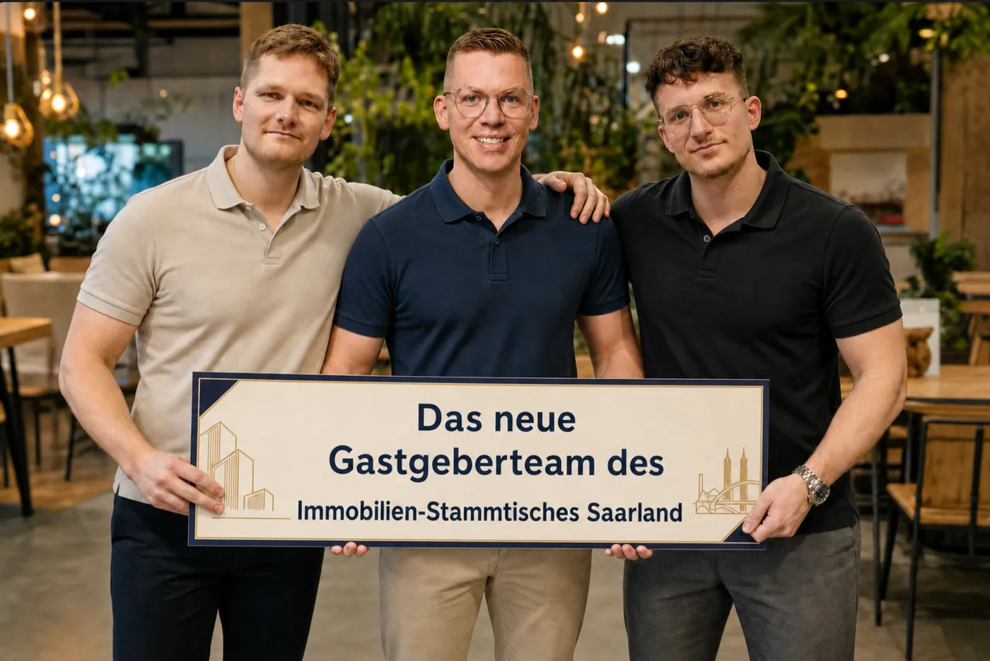 Das Gastgeberteam des Immobilien-Stammtischs Saarland
